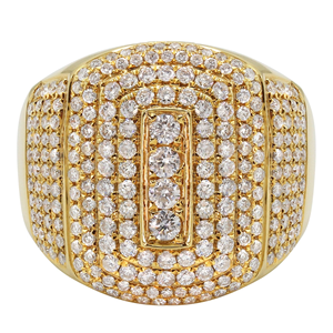 Anillo de alfabeto redondeado de diamante completo de oro de 10K 14K 18K personalizado de lujo para hombres de moda estilo Hip Hop VVS hielo Natural para bodas - Product Image 1