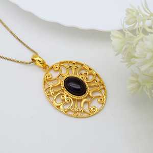 Venta al por mayor nuevo diseño hecho a mano negro Onyx flor de la vida Yoga joyería Geometría Sagrada Boho joyería Mandala colgante collar - Product Image 5