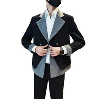 Setelan pakaian tiga kancing untuk pria, setelan Formal bisnis pernikahan reguler Fit celana Blazer 3 potong