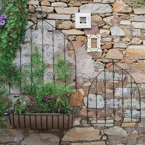 Enrejado de pared de acero suave personalizado ligero de estilo moderno recubierto de PVC negro para decoración de jardines y gestión de plantas - Product Image 3