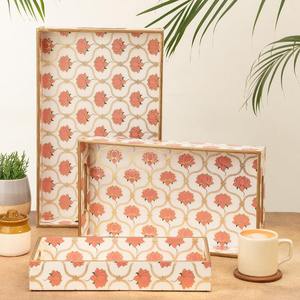 Plateau de service alimentaire rectangulaire en bois de style moderne personnalisé, à un seul niveau, pour salle de bain et vaisselle, NIDIA SHAAD HANDICRAFTS - Product Image 2