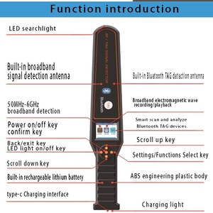 Taşınabilir RF/etiket Bluetooth kablosuz <span class=keywords><strong>GPS</strong></span> Tracker sinyal dedektörü DS828 - Product Image 4