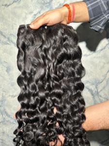 Extensiones de cabello Remy natural sin procesar 100%, cabello humano rizado, Último precio de fabricantes y proveedores indios - Product Image 3