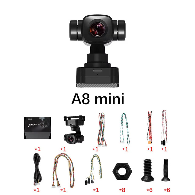 SIYI A8 Mini 4K Gimbal Camera 8MP Ultra HD 6X Digital Zoom 1/1.7" Sensor Size 95g Lightweight Compatible Action Accessories