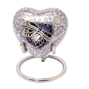 Urnes de crémation souvenir coeur en émail rose Urnes de chaleur en métal de qualité supérieure en gros avec support de couleur noire - Product Image 5