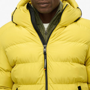 Mens Hooded <b>Yellow</b> Quilted <b>Puffer</b> <b>Jacket</b> Warm Windproof Winter Outerwear Wholesale - Product Image 4
