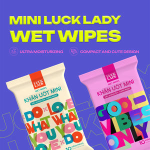 Toallitas Femeninas Nuevas de Alta Calidad, Paquete de 6 Mini Bolsas con 10 Unidades, Luck Lady, Sin Fragancia (Goi Trong) - Product Image 3