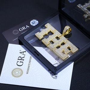 Alta calidad 10kt oro sólido Moissanite VVS diamante joyería letra personalizada colgante Hip Hop colgantes finos para regalo - Product Image 3