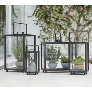 Dernière vente chaude lanterne en verre rectangulaire en métal polyvalent pour bougies et décorations de plantes - Product Image 5