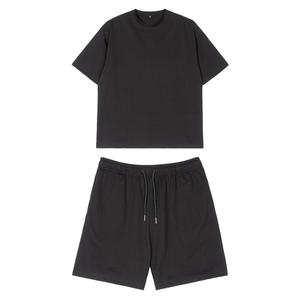 Ensemble t-shirt et short d'été décontracté 2 pièces en pur coton pour hommes et femmes style coordonné pour les deux sexes - Product Image 2