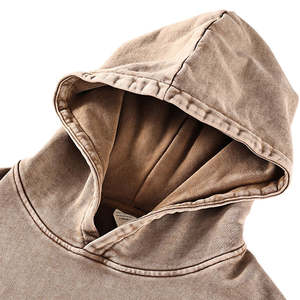 100% algodón Vintage francés Terry ácido lavado desgastado con capucha 420 Gsm sin cuerdas sudaderas con capucha personalizadas de gran tamaño - Product Image 5