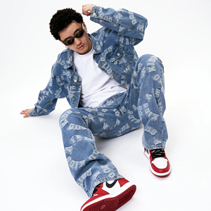 ชุดสูทกางเกงยีนส์ผ้าแจ็คการ์ดสำหรับผู้ชายพิมพ์ลายสตรีทวินเทจแบบเฉพาะ - Product Image 6