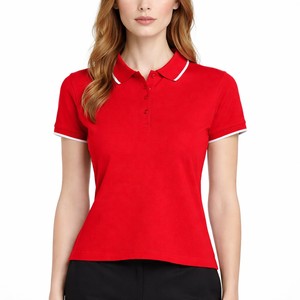 Polo pour femme de haute qualité en coton piqué à manches courtes, avec logo personnalisé, t-shirt décontracté respirant, coupe courte, vente en gros - Product Image 2