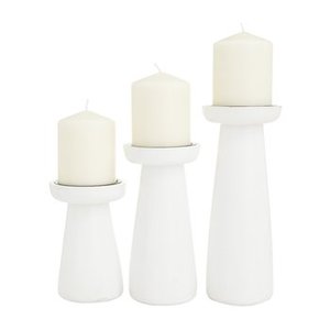 Bougeoir en bois au design unique avec fini blanc Parfait pour les fêtes de mariage et la décoration de Noël Accent d'éclairage élégant - Product Image 1
