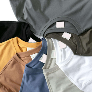 Custom Printed Men's 210-300 Gsm <b>High</b> <b>Neck</b> <b>T</b>-<b>Shirt</b> Heavy Polyester Embroidery 240 Grams Pre-Shrunk Oversized Cotton Plain Design - Product Image 5