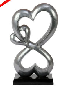 Sculpture polie en argent moderne 2025 avec base en marbre pour salon de bureau - Product Image 3