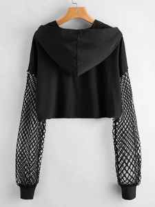 Camiseta corta de manga larga de algodón 100% para mujer, estampado de serigrafía de patrón sólido para primavera y otoño - Product Image 6