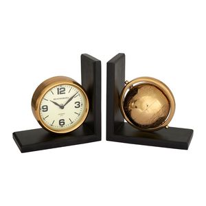 Nouvelle conception en aluminium Globe horloge serre-livres paire décorative en métal Globe Design serre-livres nautiques à vendre fabriqué en inde - Product Image 2