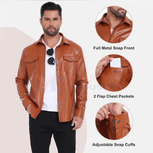 Chaquetas de Cuero para Hombre Hechas a Medida, Chaqueta de Cuero de Alta Calidad para Hombre, Chaqueta de Cuero de Invierno al Mejor Precio - Product Image 3