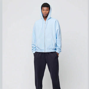 Sudadera con capucha pesada con cierre para hombre y mujer, ropa de calle informal y cálida con capucha ajustable y forro suave - Product Image 2