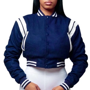Thiết Kế Mới Vai Sọc Chenille Thêu Vá Phụ Nữ Varsity Áo Khoác Phụ Nữ Cộng Với Kích Thước Nặng Cao Đẳng Varsity Áo Khoác - Product Image 2