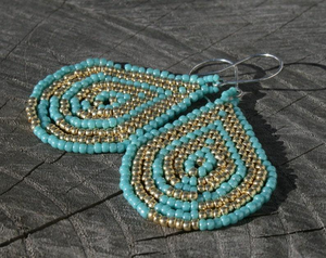 ต่างหูระย้าประดับด้วยลูกปัดปักลายดอกไม้เครื่องประดับแฟชั่นหรูหราต่างหูระย้าประดับด้วยลูกปัด - Product Image 4