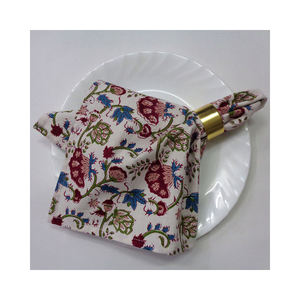 Indian Manufacturer's Handmade Block Printed Embroidered Pure Cotton Table Napkins White Color <b>Cloth</b> Napkins Accessories - Product Image 3