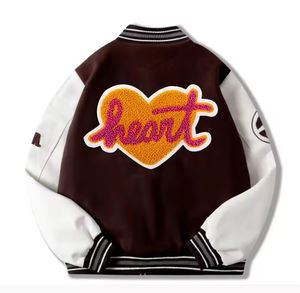 Chaqueta Varsity auténtica con bordado de chenilla suave Construcción de material premium y chaqueta con acabado elegante para hombre - Product Image 6