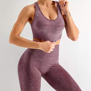 Ensemble de vêtements de Yoga actifs taille haute pour femmes séchage rapide extensible doux respirant avant Logo Legging et haut à manches longues - Product Image 1