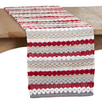 Chemin de table multicolore en coton 100% tissé à la main avec motifs floraux Chindi