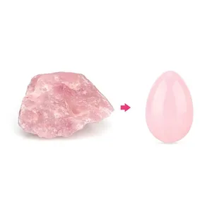 Trứng Yoni Tự Nhiên Rose Quartz Crystal Trứng Yoni Cho Phụ Nữ Kegel Tập Thể Dục Cơ Bắp Trứng Ngọc Mát Xa Khoan Hoặc Chưa Khoan OEM Box - Product Image 4