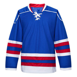 Maillots de hockey sur glace à sublimation personnalisée 100% polyester, maillot de hockey sur glace respirant, logo brodé, maillot de hockey personnalisé - Product Image 3