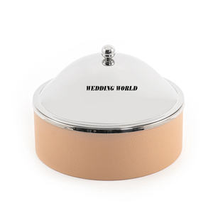 Casserole de marque en cuir et métal la plus vendue Chauffe-plat décoratif en métal de taille personnalisée - Product Image 1