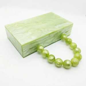 Apple Green Acrylic Resin Clutch Woman Sling Bag Luxury <b>Butterfly</b> Solid Charm Clutch Complete Women's Wedding Creative Design - Product Image 2