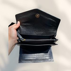 Cartera de cuero de vaca occidental con grabado floral, bolso de mano de piel con pelo, cartera larga hecha a mano para mujer, proveedor OEM - Product Image 2