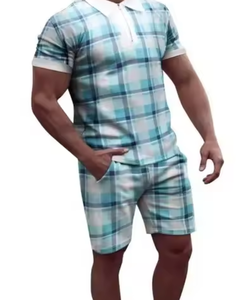 Summer Color Block Camiseta Pantalones cortos para hombre vestido de verano - Product Image 6