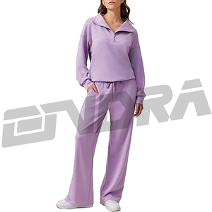 Chándal de lavanda para mujer, estilo moderno y ajustado, perfecto para el gimnasio, viajes, ropa de calle, comodidad, estilo de moda para todas las estaciones, look informal para el día a día - Product Image 1