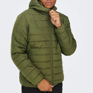 Chaqueta Acolchada Ligera para Hombre, Impermeable, con Cremallera Completa, Color Verde, Forro Acolchado, Diseño Personalizado - Product Image 5