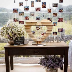 ชุดของขวัญไม้รูปหัวใจขนาดใหญ่ที่เก็บช็อคโกแลตและลูกอมสำหรับงานแต่งงาน - Product Image 6