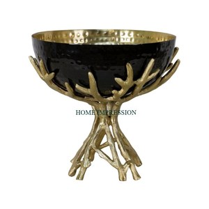 Tazón de tuerca de Metal de grado alimenticio fácil de limpiar de alta tendencia de acero inoxidable con soporte de diseño de asta plato de fruta de latón comedor servir hogar - Product Image 2