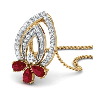 Boho Floral Garnet Brass Zircon Ring 18k gold Plated Teardrop Zircon Multi Gemstone Wholesale Pendant For Women - Product Image 3