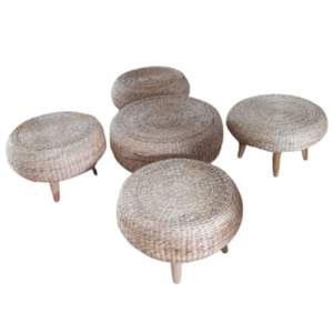 เก้าอี้ผักตบชวาทรงกลม50ซม. ที่นั่งธรรมชาติทำด้วยมือ - Product Image 3