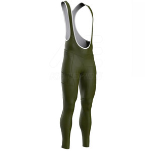 Cuissard de cyclisme vert olive pour homme, respirant, anti-humidité, long, en spandex et polyester, taille adulte, sans coutures - Product Image 5