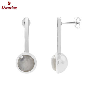 Boucles d'oreilles en argent sterling 925 pour femmes, aigue-marine, pierres précieuses, bijoux fins simples classiques pour la fête de mariage, stock prêt pour cadeau - Product Image 4