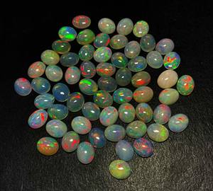 Haute qualité 5 pièces 9*11MM 10CT ovale Cabochon naturel éthiopien opale et améthyste IGI certifié lâche poire pierres précieuses Lot pour bijoux - Product Image 3