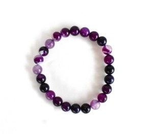 Hot Selling Polished Banded Agate Purple Natural <b>Healing</b> 8mm <b>Bracelet</b> for Meditation Jewelry - Product Image 5