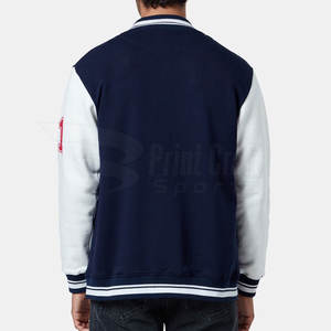 Logo personnalisé Letterman Veste avec col montant Vêtements de mode de qualité supérieure avec manches longues - Product Image 3