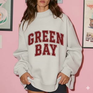 OEM personalizado de alta calidad 100% algodón francés Terry Varsity de gran tamaño de las mujeres Reversible cuello simulado sudadera frente de invierno - Product Image 5