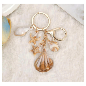 Porte-clés coquillage élégant inspiré de la plage, en acrylique, coquille de conque mignonne et romantique, charme pour couple, sac à main, porte-clés coquillage - Product Image 5