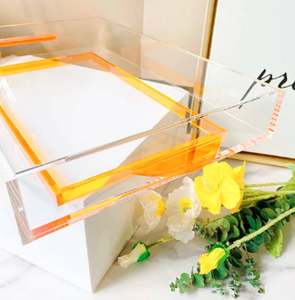 Plateau en acrylique au design unique pour les desserts et le service des aliments, parfait pour l'affichage des restaurants et les accessoires de la maison ou de l'hôtel - Product Image 4